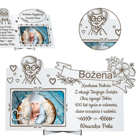 Prezent na Dzień Babci i Dziadka wyjątkowowa Ramka dekoracyjna na zdjęcie